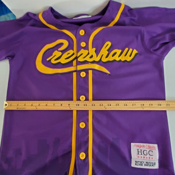 Crenshaw Kobe Bryant #24 Nipsey Hussle Baseball Jersey Size S Headgear Classics - Picture 9 of 13
